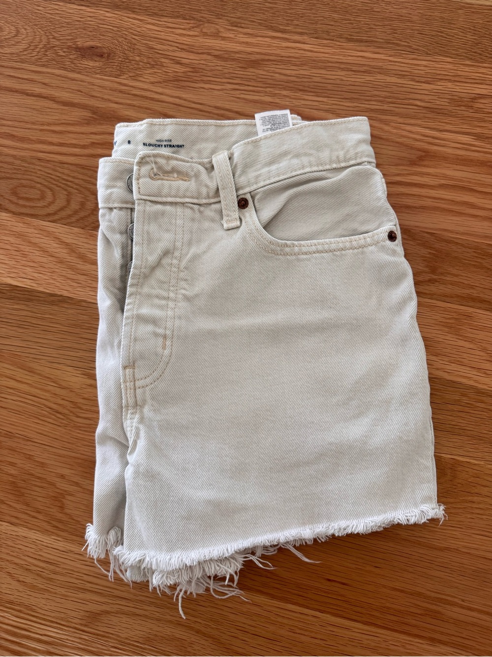Old Navy Cream Raw-Hem Denim Shorts